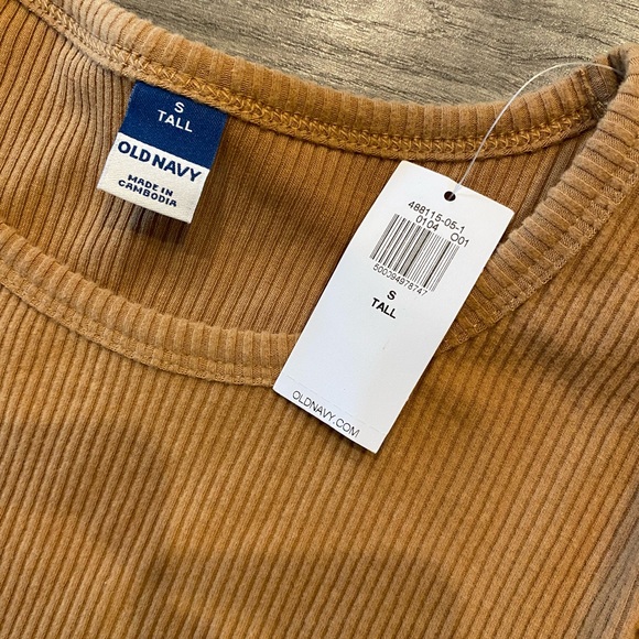 Women’s Small Tall, Tan, Old Navy Ribbed Long Sleeve Shirt - Picture 3 of 3